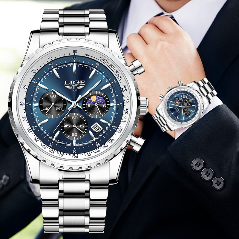LIGE Brand Luxury Quartz Man W - Luxury Watch Maker recension och pris