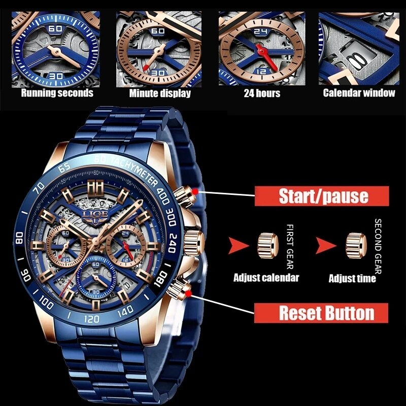 LIGE 2024 New Men Watch Top Br - Luxury Watch Maker recension och pris