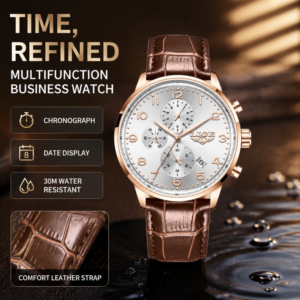LIGE New Men Watch Fashion Top - Luxury Watch Top 10 recension och pris